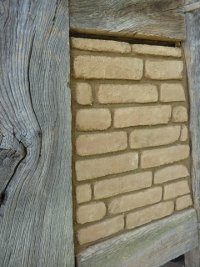 Gefach mit Lehmsteinen