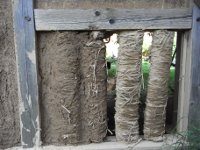 Gefach mit Lehm-Wickelstaken