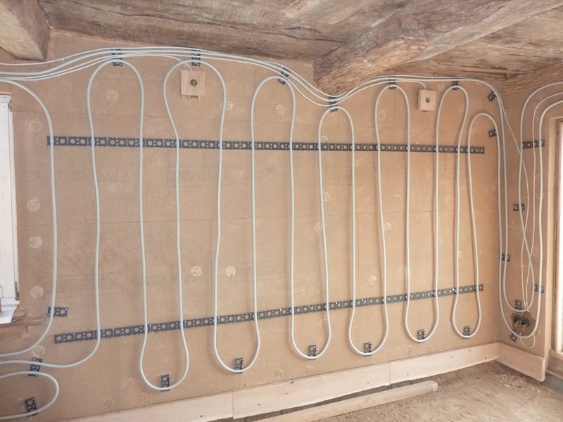 Wandheizung auf Holzfaserplatten